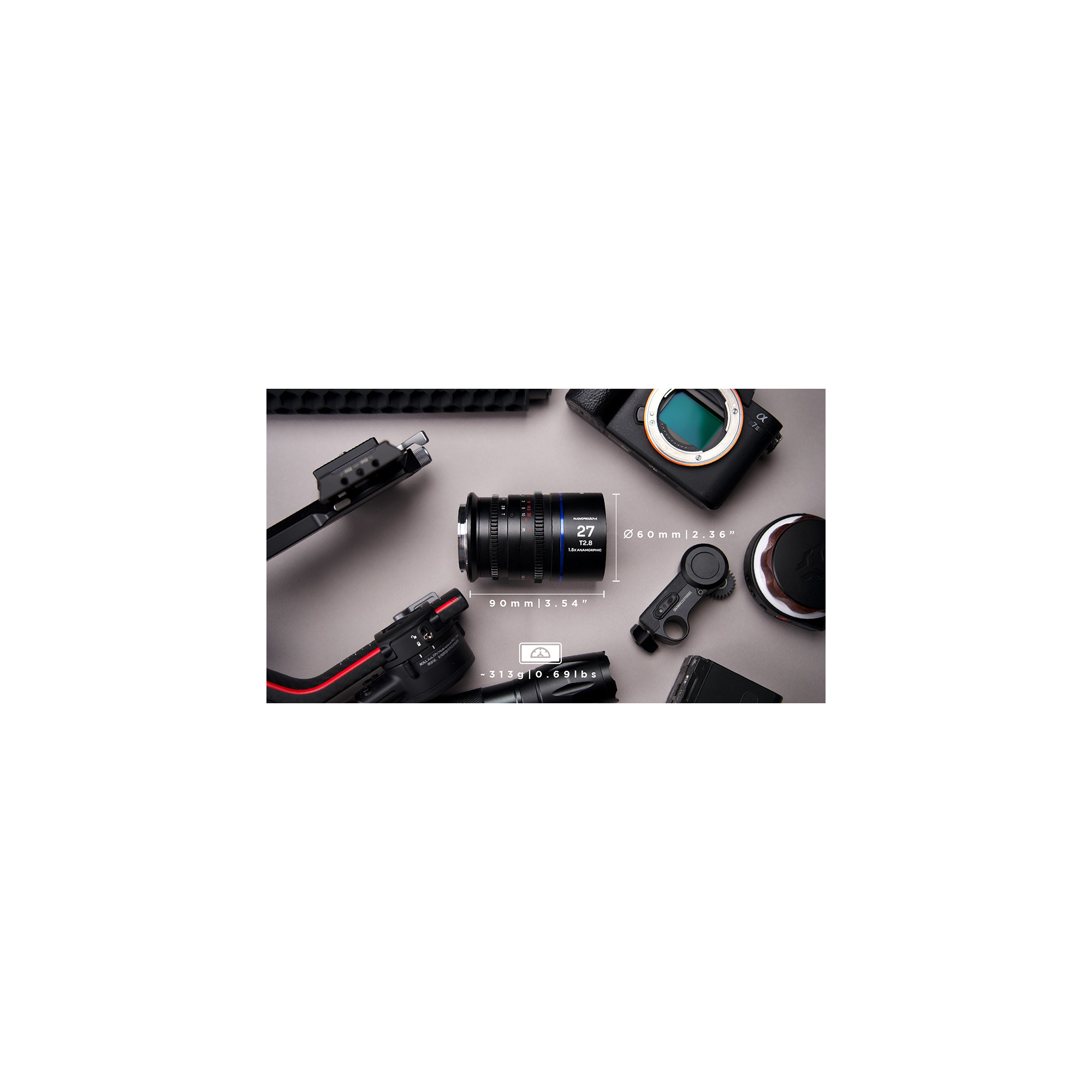 27mm T2.8 Blue Fuji X Cine