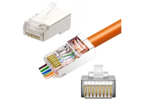 IWP-CAT6ST - Pack 100 Modular Plugs RJ45 through Cat6 STP