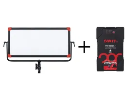 PL-E90P+PB-R290S+*2 IP54 Kit - Soft LED SMD illuminator 2700-6500K + V-Mount Li-Ion 290Wh battery + *2 IP54