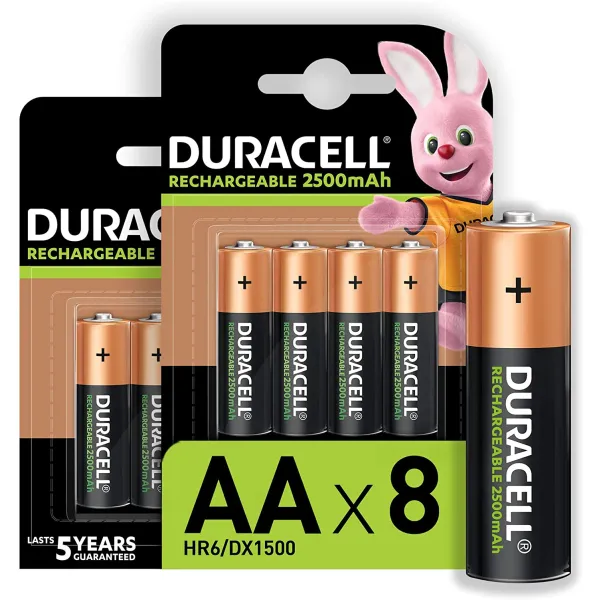 8 Batterie AA Ric. 2500mAh - Duracell